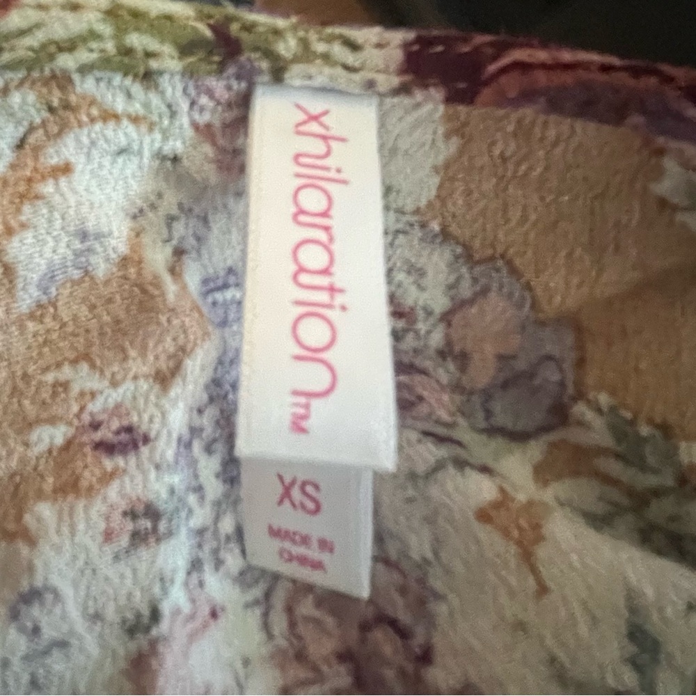 Xhilaration Mustard Floral Wrap Midi Dress with Rose Accents - Picture 4 of 4